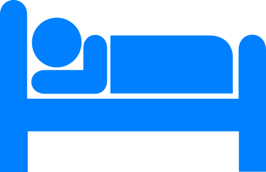 Blue Icon Person Sleepingin Bed PNG image