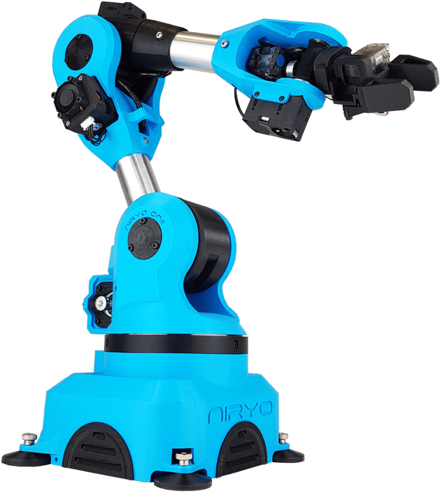 Blue Industrial Robot Arm PNG image