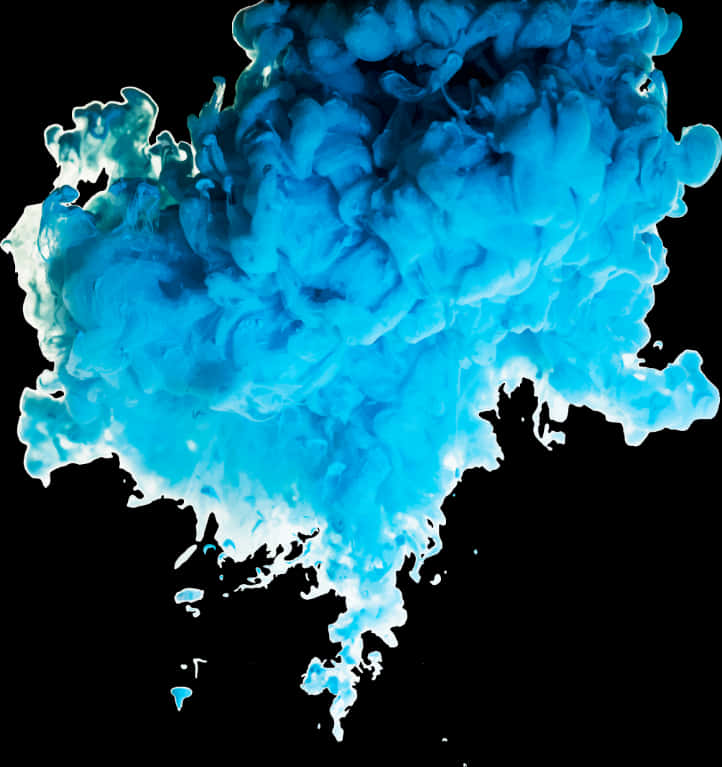 Blue Ink Cloud Abstract PNG image