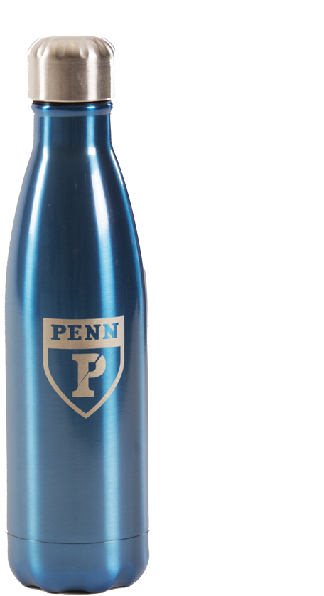 Blue Insulated Water Bottle Penn Logo PNG image