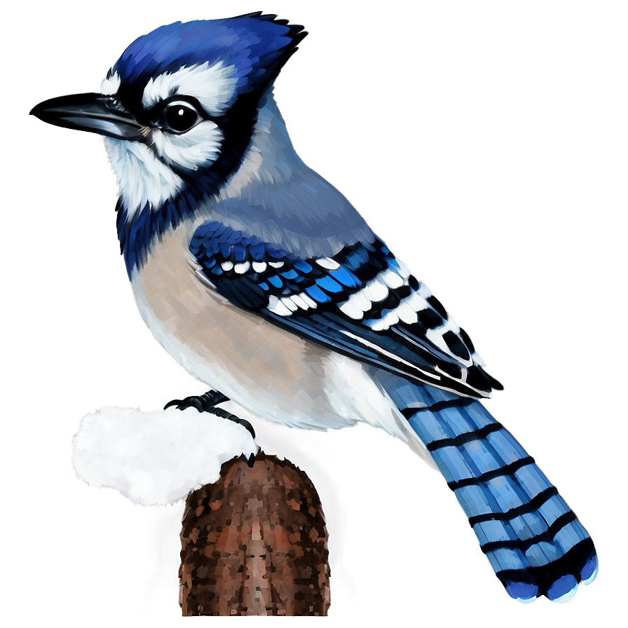 Blue Jay In Winter Scene Png Klw PNG image