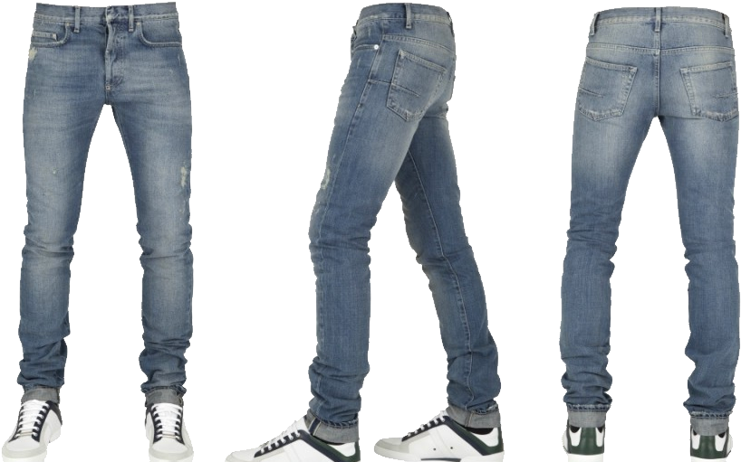 Blue Jeans Multiple Angles Display PNG image