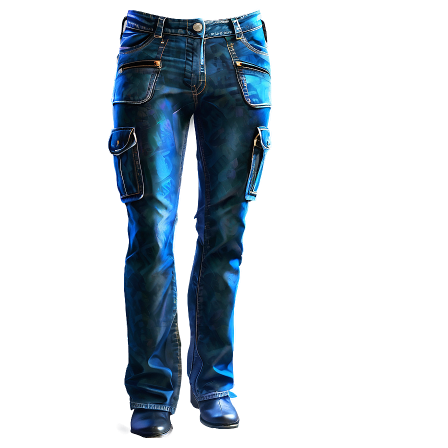 Blue Jeans With Cargo Pockets Png Bks87 PNG image