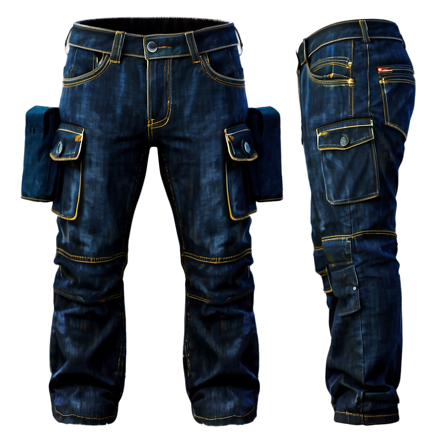 Blue Jeans With Cargo Pockets Png Lmp PNG image