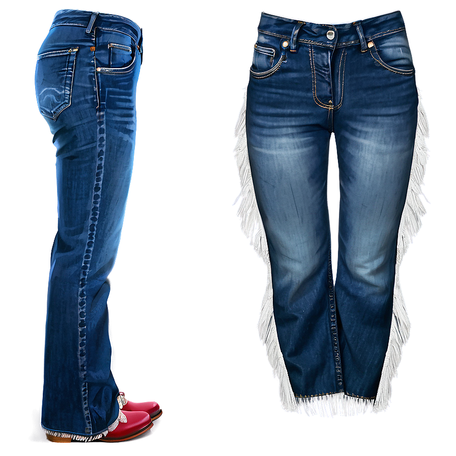 Blue Jeans With Fringe Png 06112024 PNG image