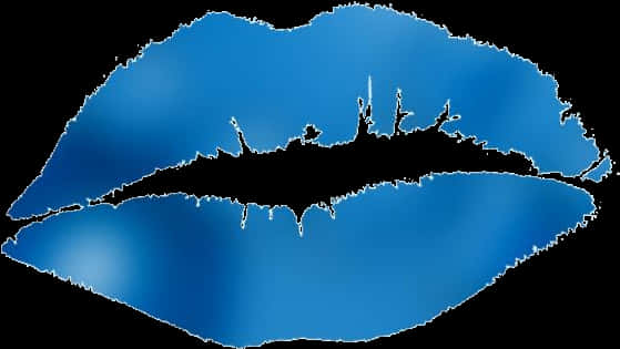 Blue Kiss Lip Print PNG image
