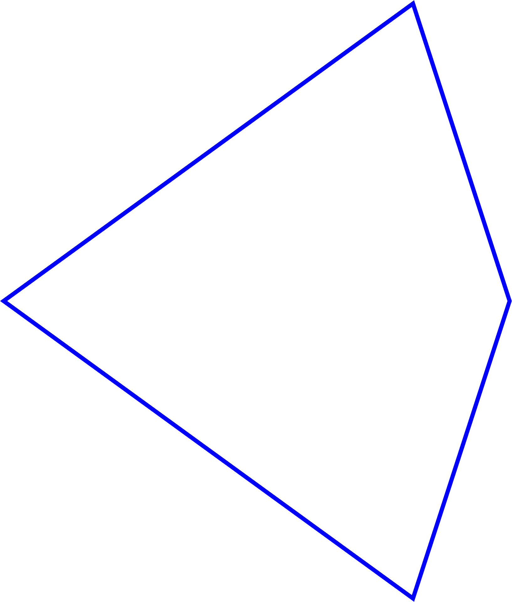 Blue Kite Outline Graphic PNG image