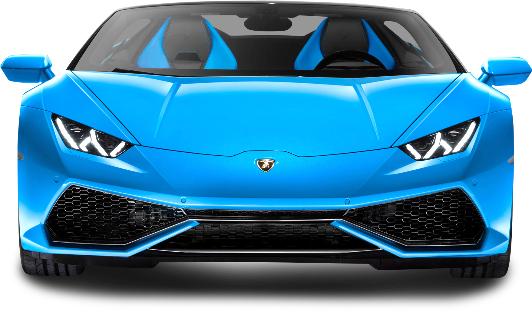 Blue Lamborghini Huracan Evo Front View PNG image