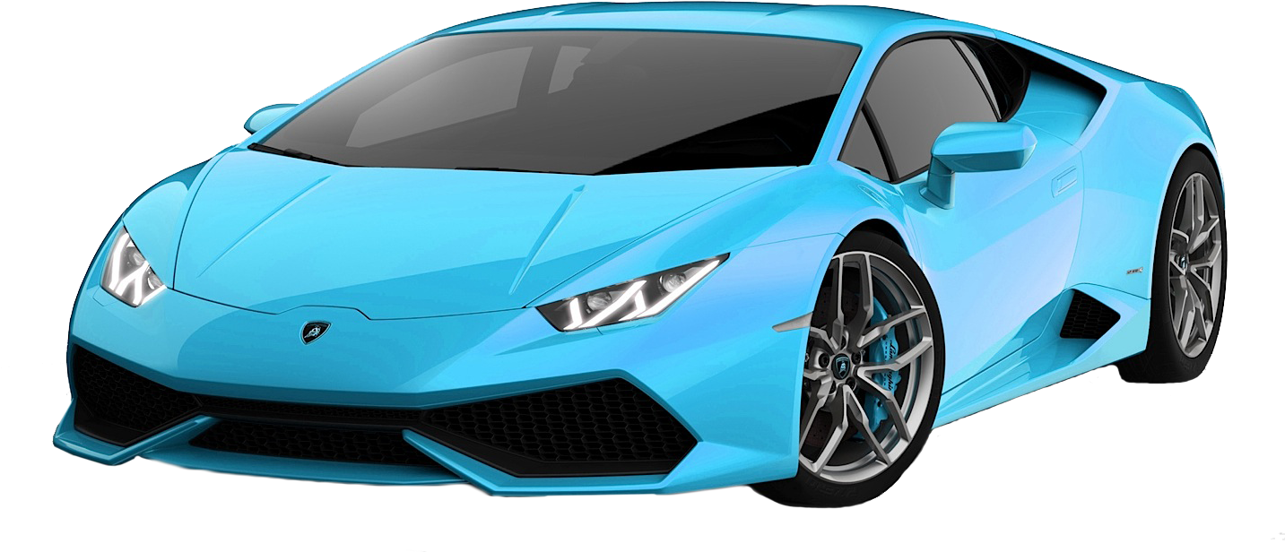 Blue Lamborghini Huracan Side View PNG image