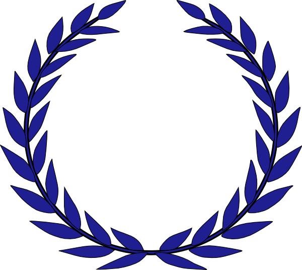 Blue Laurel Wreath Graphic PNG image