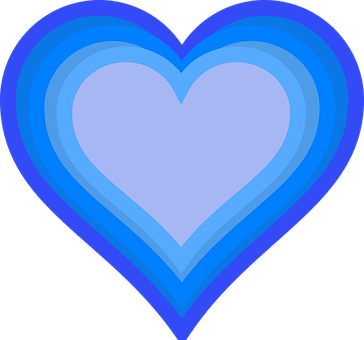 Blue Layered Heart Graphic PNG image