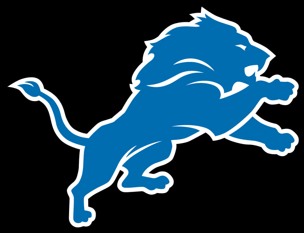 Blue Leaping Lion Logo PNG image