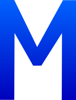 Blue Letter M Design PNG image