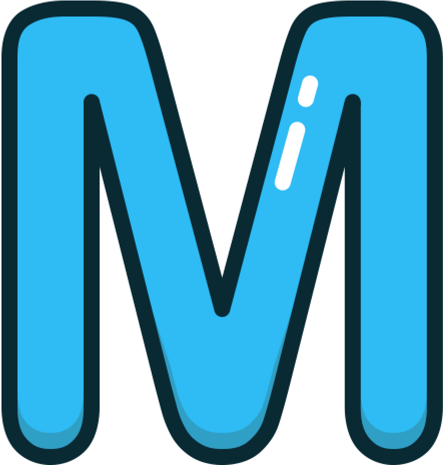 Blue Letter M Icon PNG image