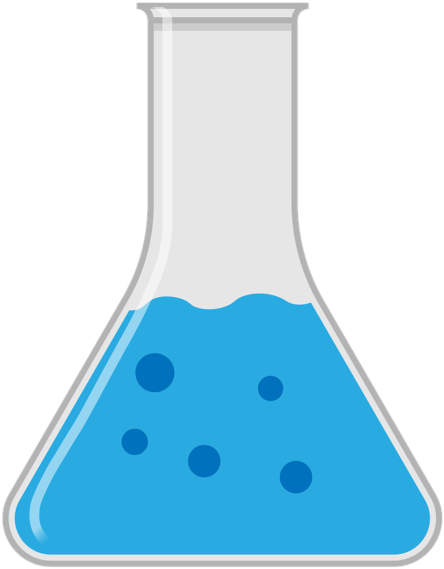 Blue Liquid Erlenmeyer Flask PNG image