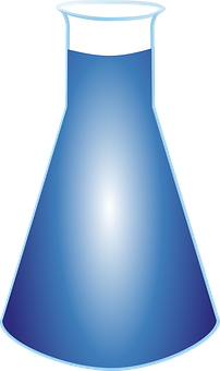 Blue Liquid Erlenmeyer Flask Vector PNG image