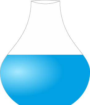 Blue Liquidin Flask Vector PNG image