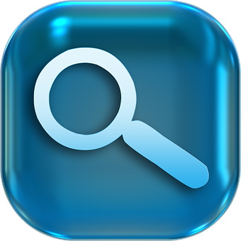 Blue Magnifying Glass Icon PNG image