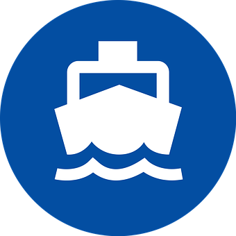 Blue Maritime Ship Icon PNG image