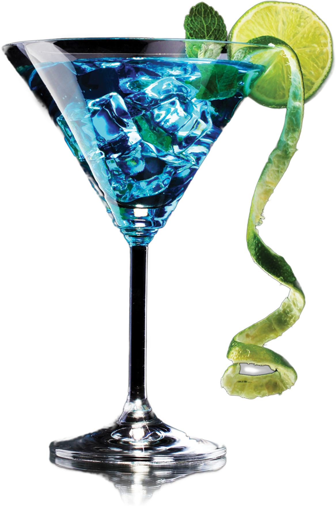 Blue Martiniwith Lime Twist PNG image