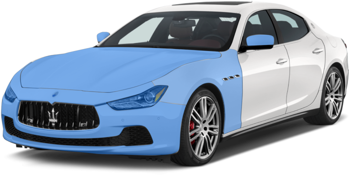 Blue Maserati Ghibli Side View PNG image