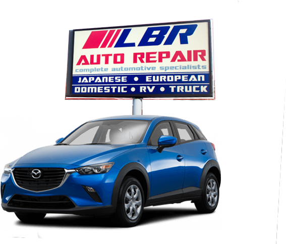 Blue Mazda C X3 Auto Repair Shop Signage PNG image