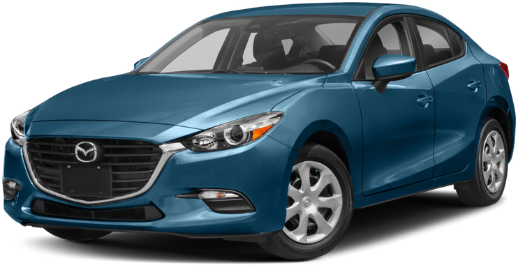 Blue Mazda Sedan Profile View PNG image