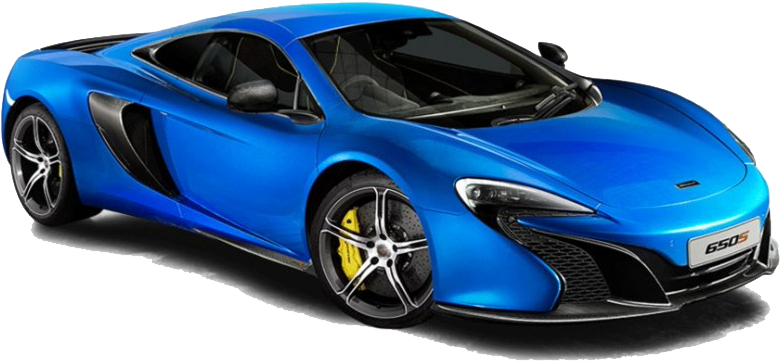 Blue Mc Laren650 S Side View PNG image