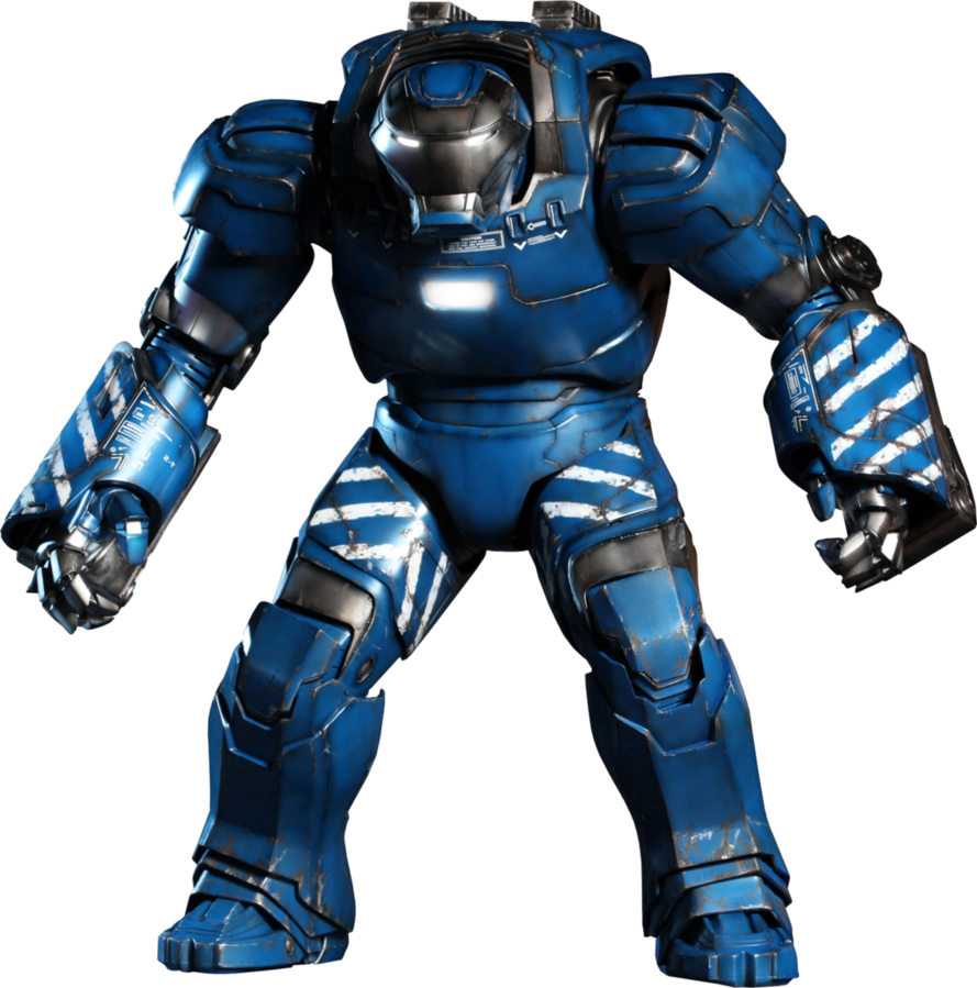 Blue Mechanical Armor Suit PNG image