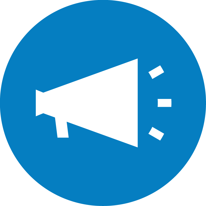 Blue Megaphone Icon PNG image