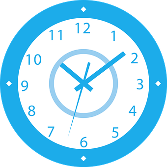 Blue Modern Wall Clock PNG image