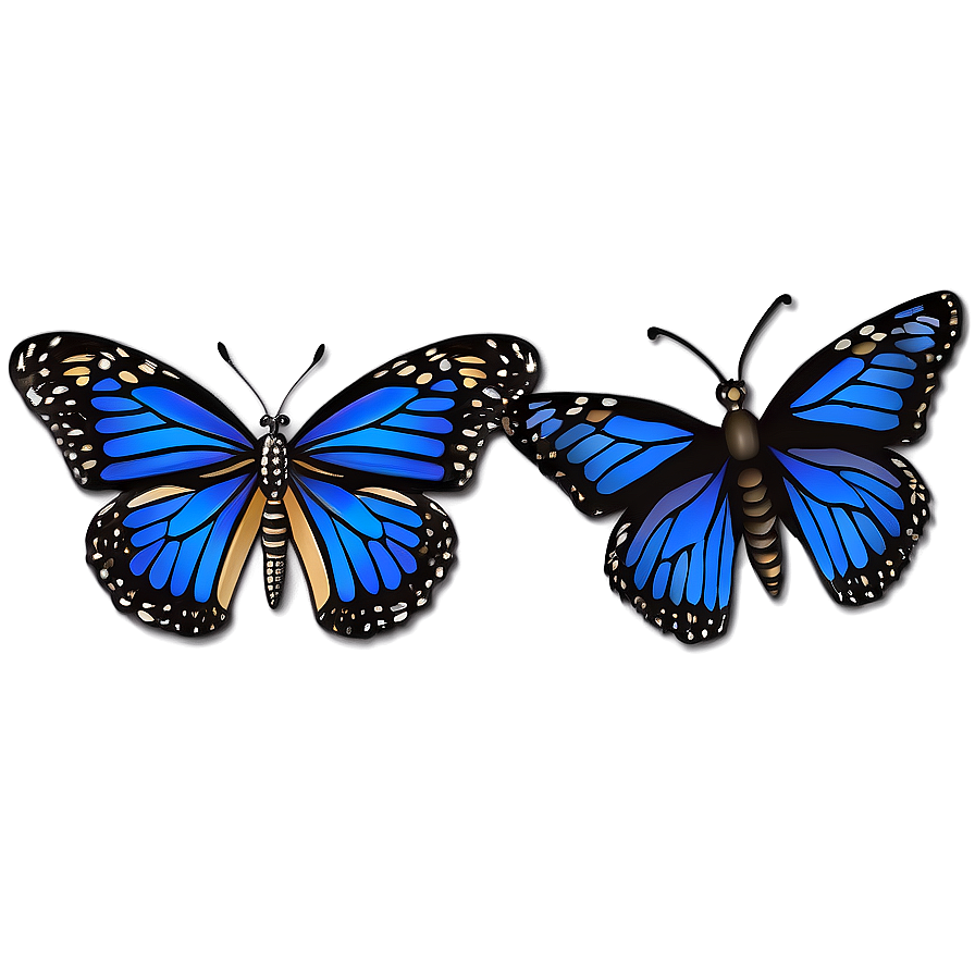 Blue Monarch Butterfly Design Png 05212024 PNG image
