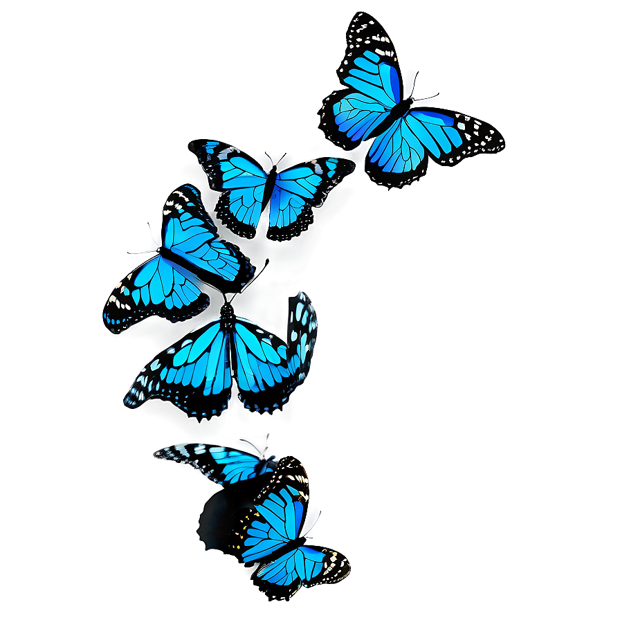 Blue Monarch Butterfly Design Png 05212024 PNG image