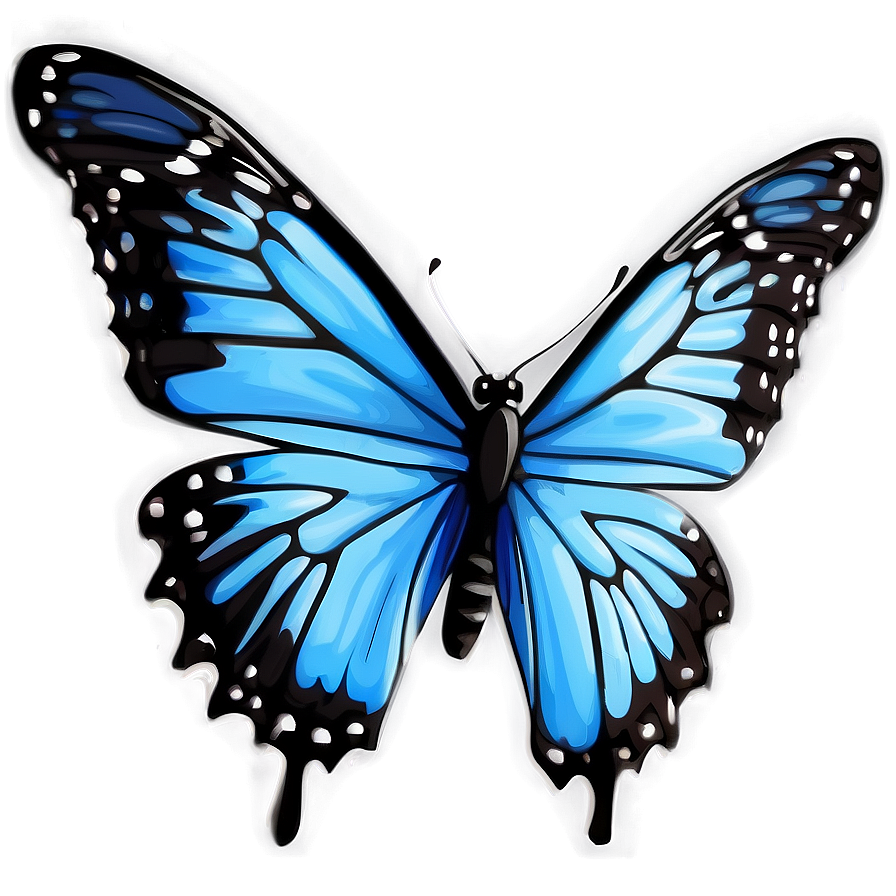 Blue Monarch Butterfly Design Png 93 PNG image