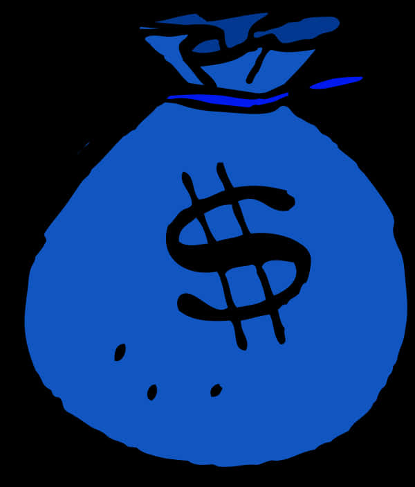 Blue Money Bag Dollar Sign PNG image