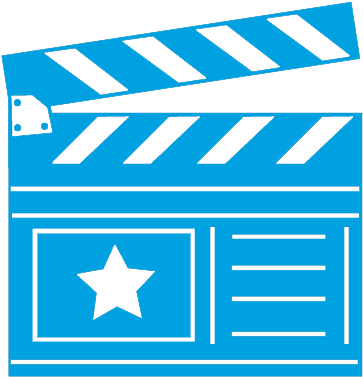 Blue Movie Clapperboard Icon PNG image