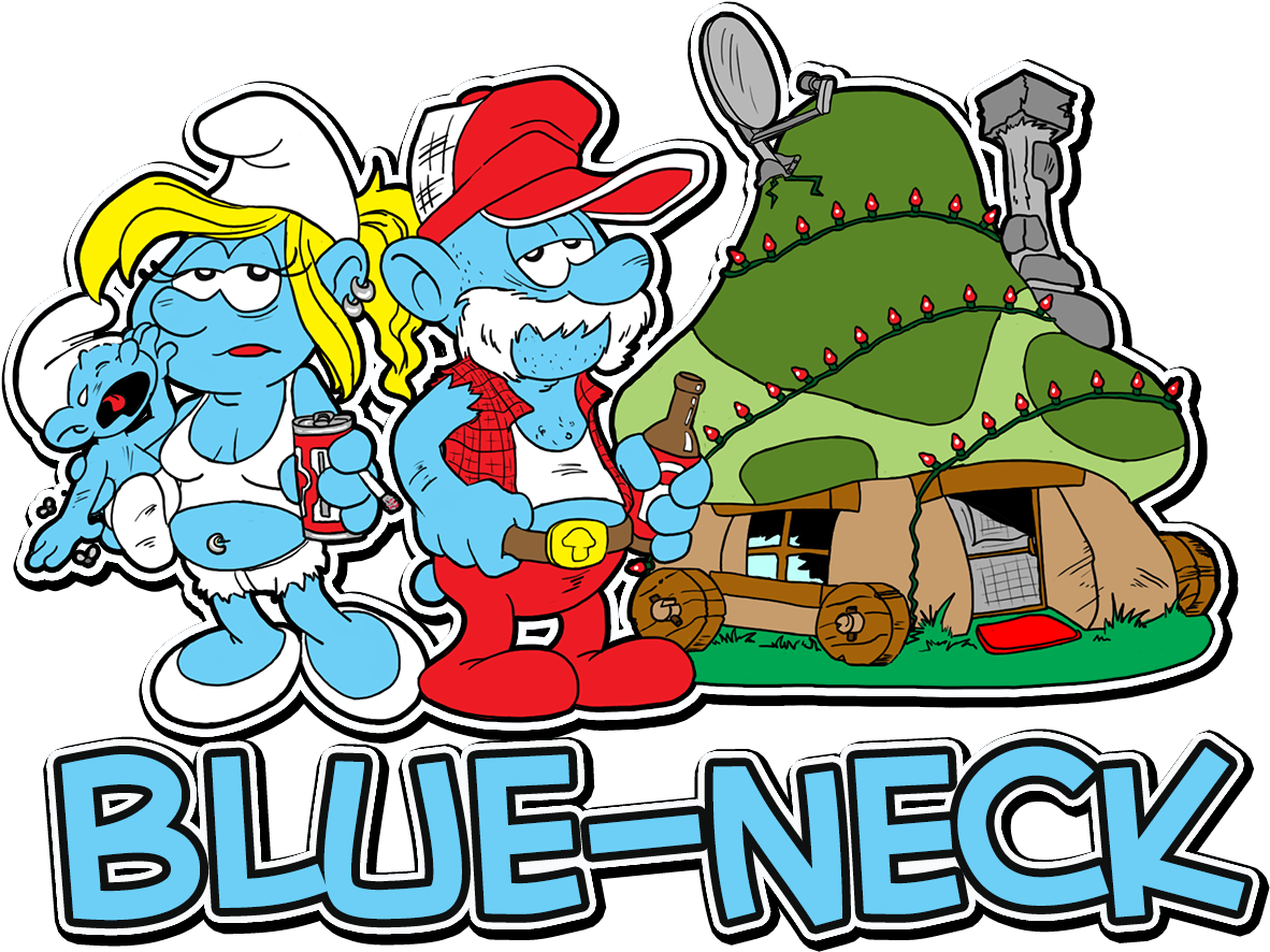 Blue Neck Smurf Parody PNG image