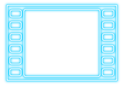 Blue Neon Film Frame PNG image