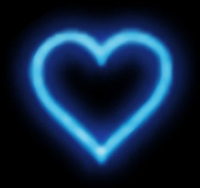 Blue Neon Glowing Heart PNG image