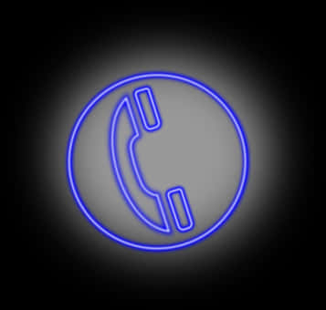 Blue Neon Phone Icon PNG image