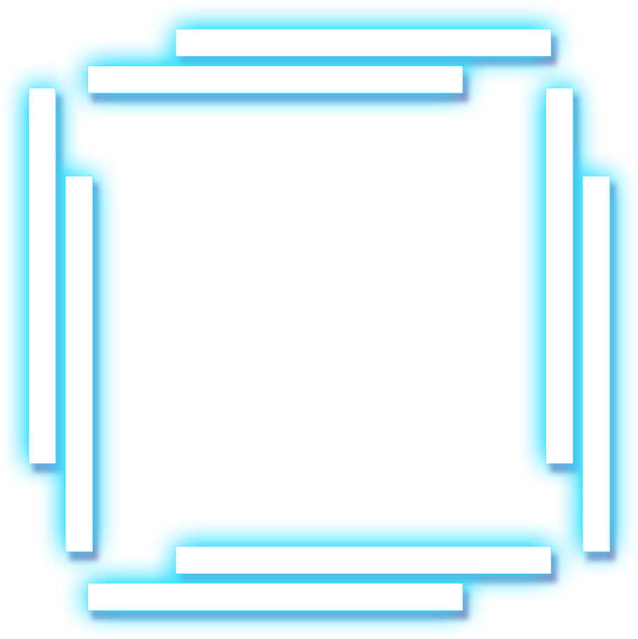 Blue Neon Rectangle Frame PNG image