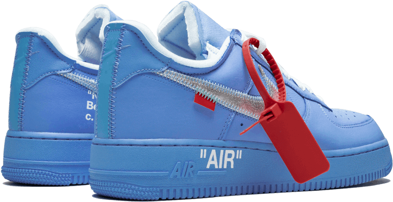 Blue Nike Air Force Sneakerswith Red Tag PNG image