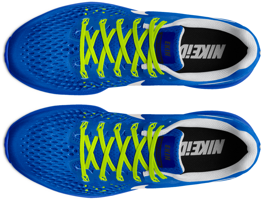 Blue Nike Running Shoes Top View PNG image