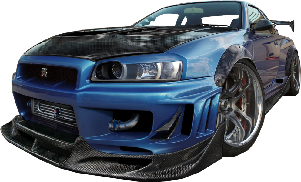 Blue Nissan G T R Sports Car PNG image