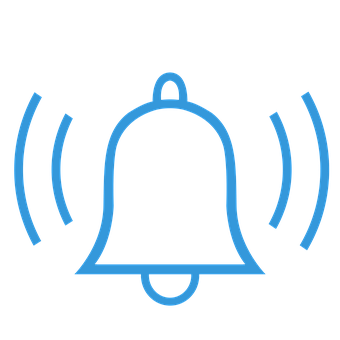 Blue Notification Bell Icon PNG image