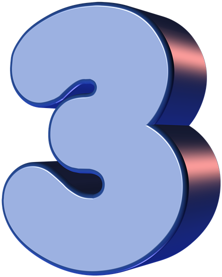 Blue Number3 Graphic PNG image