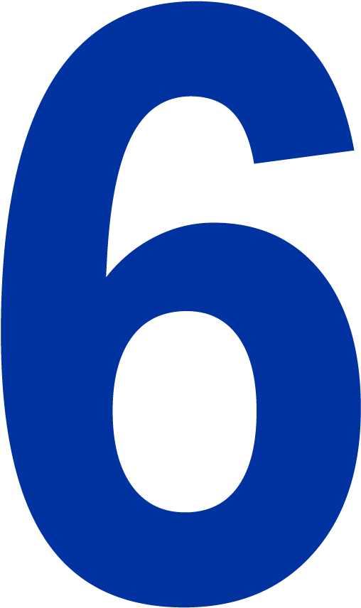 Blue Number6 Graphic PNG image