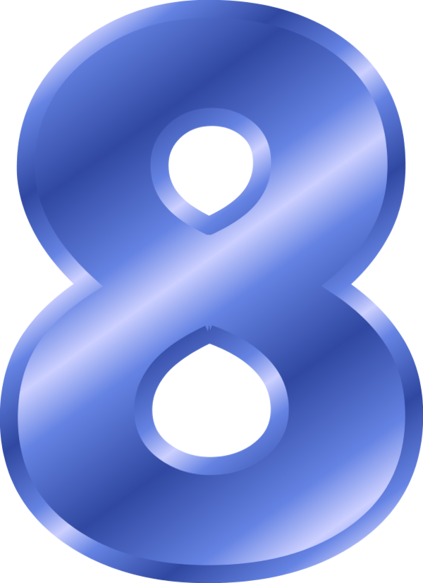 Blue Number8 Graphic PNG image