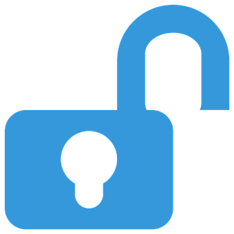 Blue Open Padlock Icon PNG image