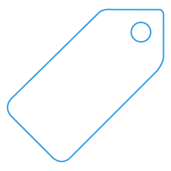 Blue Outline Price Tag Icon PNG image